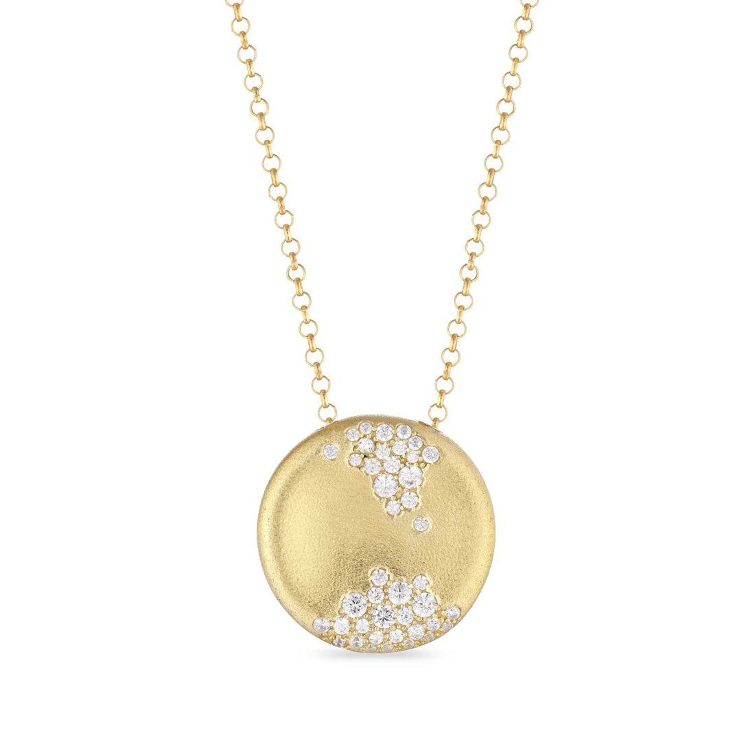 Collana Satinata Donna Argento 925 Oro Zirconi Bianchi CL108GB