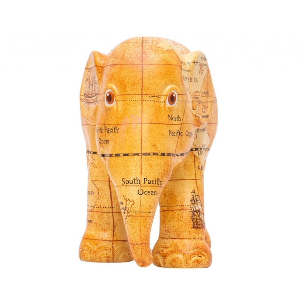 Scultura Elefante Onlylux Tales Of Discovery  20 cm Resina Dipinto A Mano