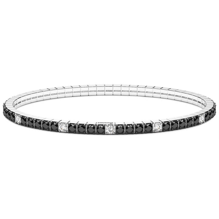 Bracciale Uomo Zancan Tennis Argento 925 Zirconi Neri Elastico ESB331-180