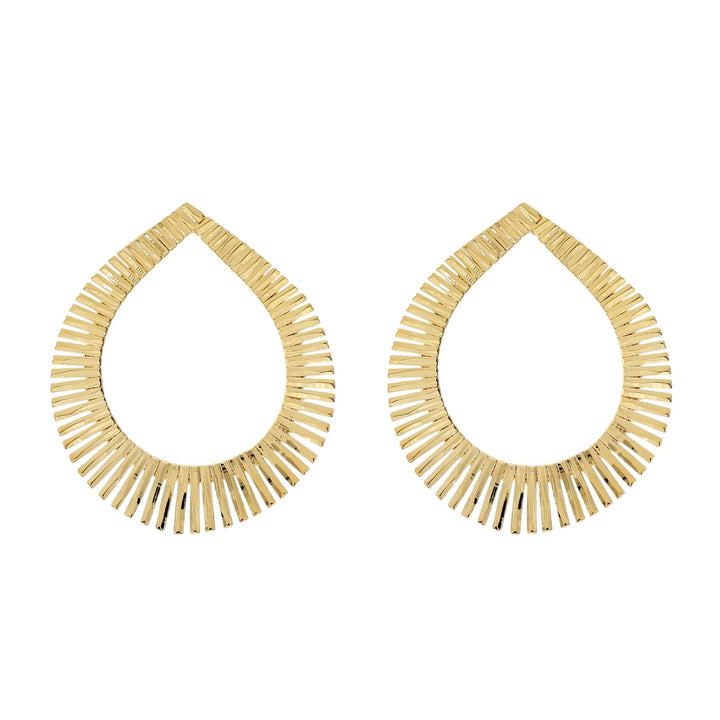 Orecchini Donna Etrusca Pendenti Cerchi Bronzo Dorato Oro 18 KT WSET00982.YG