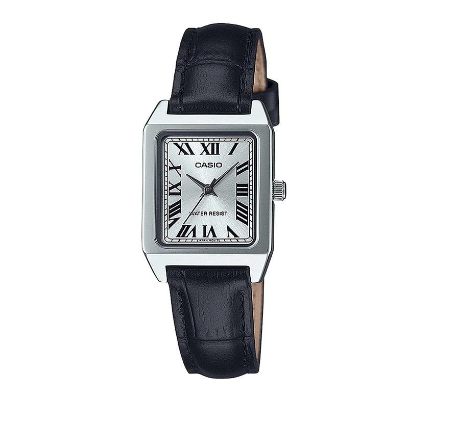 Orologio Unisex Casio Pelle Nera Quarzo Rettangolare LTP-B150L-7B1EF