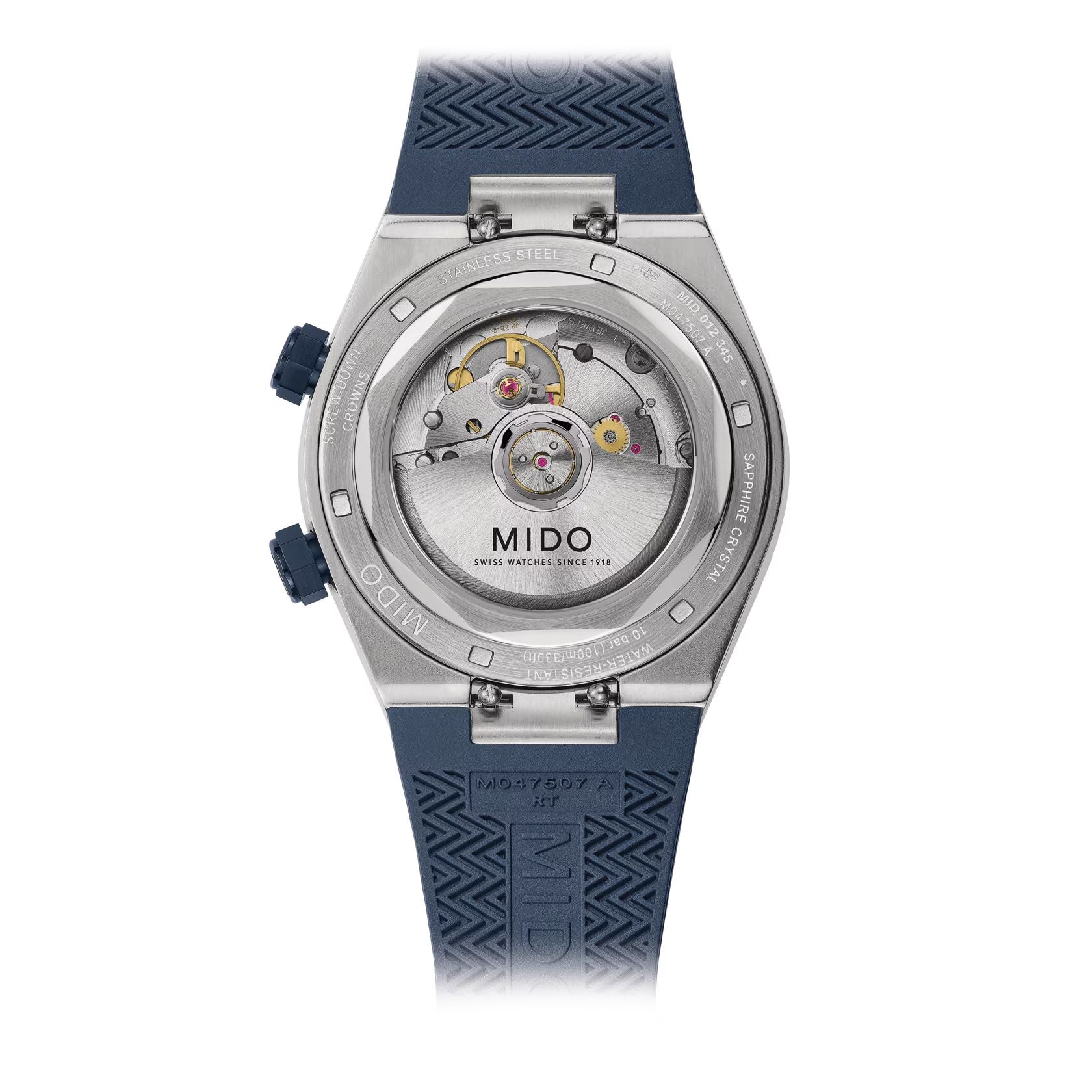 Orologio Uomo Mido Automatico Multifort 8 Due Corone Gomma Blu M0475071704100