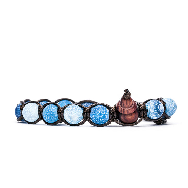 Bracciale Unisex Tamashii Biglie Agata Blu Air Slacked Porta Fortuna BHS900-112