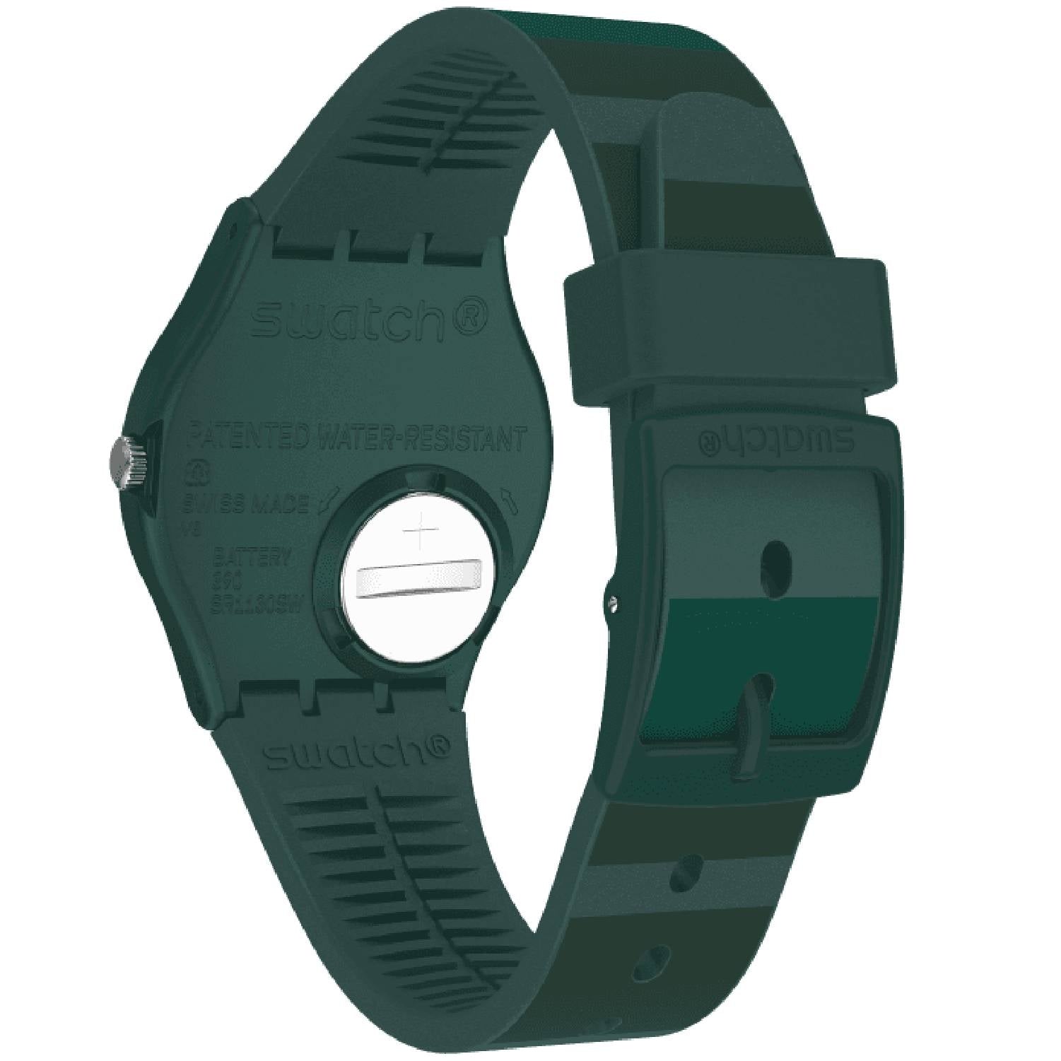 Orologio Donna Gomma Resina Swatch Solo Tempo Quarzo Verde Data CYBERALDA GG408