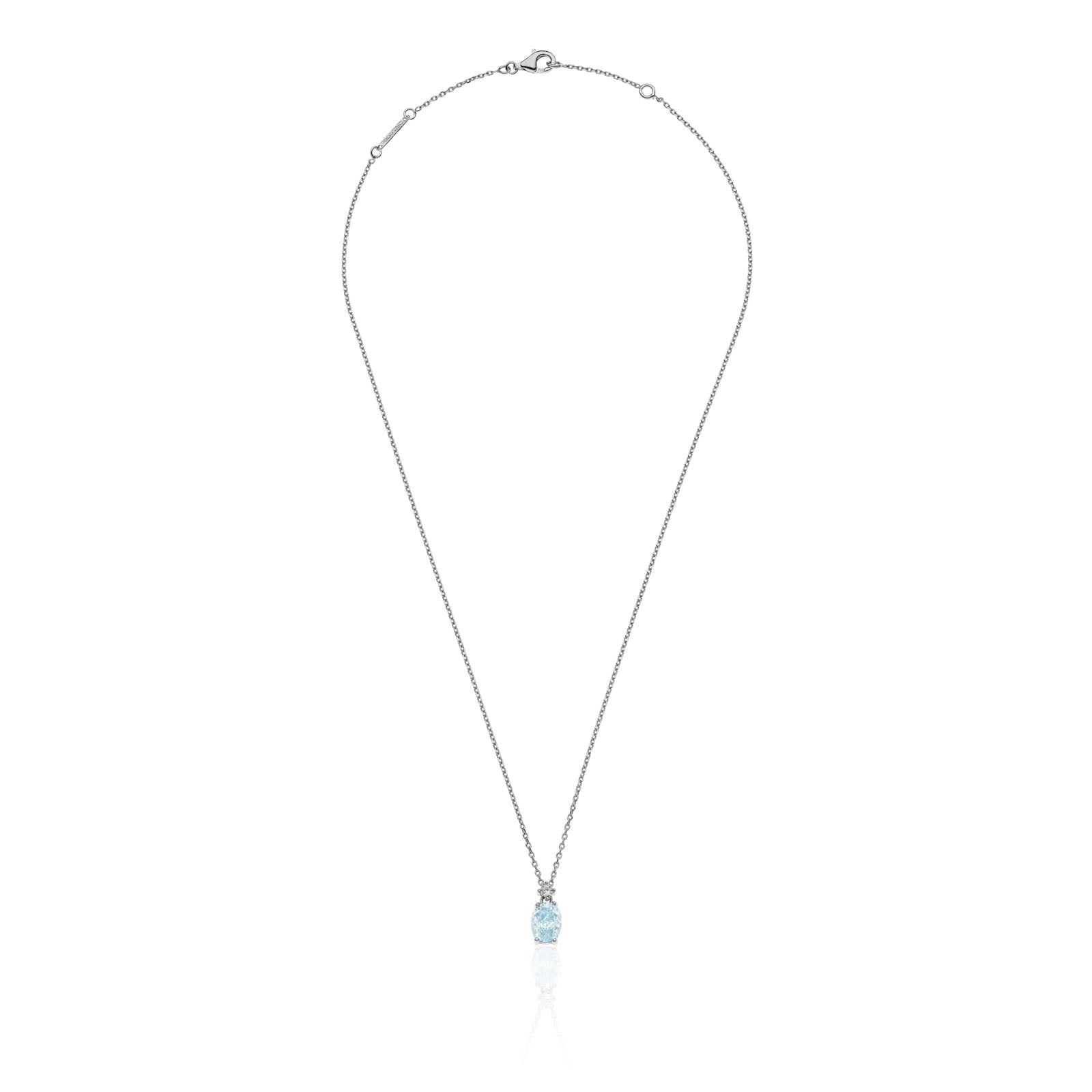 Collana Donna Unoaerre Girocollo Argento Bianco 925 Con Topazio Azzurro e Zirconi Bianchi 6129