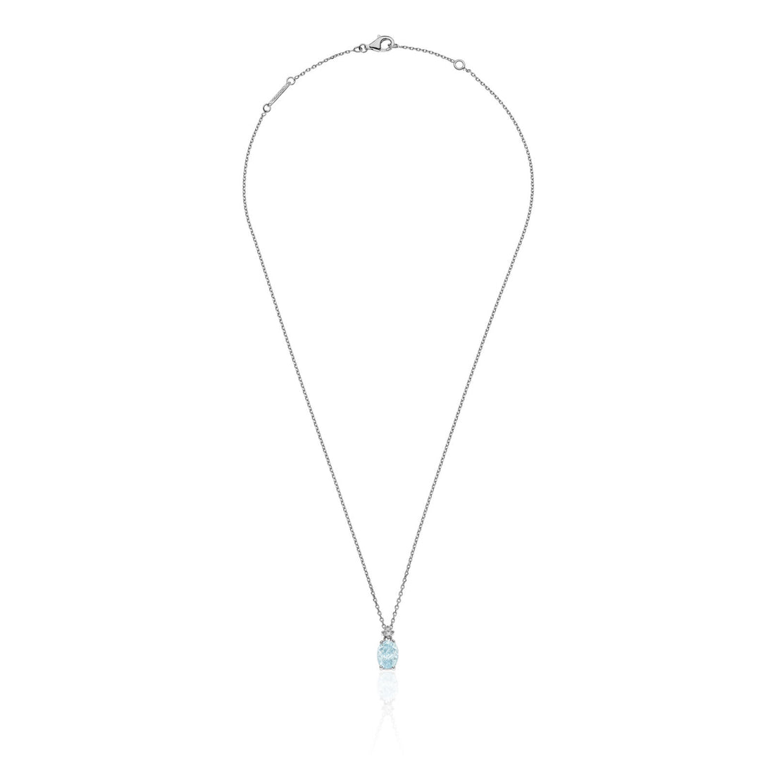 Collana Donna Unoaerre Girocollo Argento Bianco 925 Con Topazio Azzurro e Zirconi Bianchi 6129