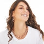 Collana Donna Unoaerre Bronzo Lucido Rosato Catena Anelli Ovale Girocollo 509986