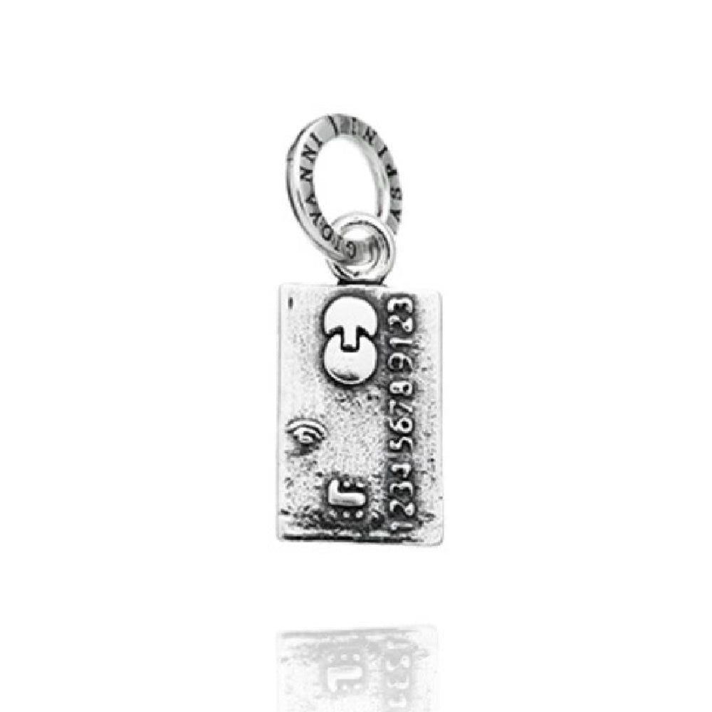 Charm Unisex Giovanni Raspini Argento 925 Carta Di Credito Realizzato A Mano 09860