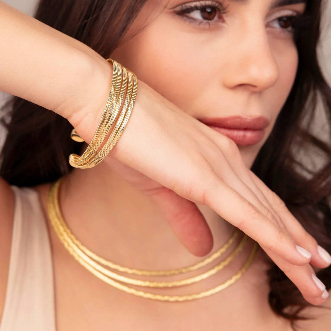 Bracciale Donna Etrusca Rigido Fascia Lega Placcata Oro Giallo 18kt WSET00948
