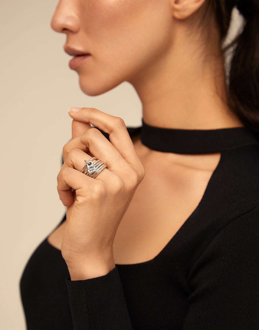 Anello Multiplo Donna Uno De 50 Argento ANI0057MET XL