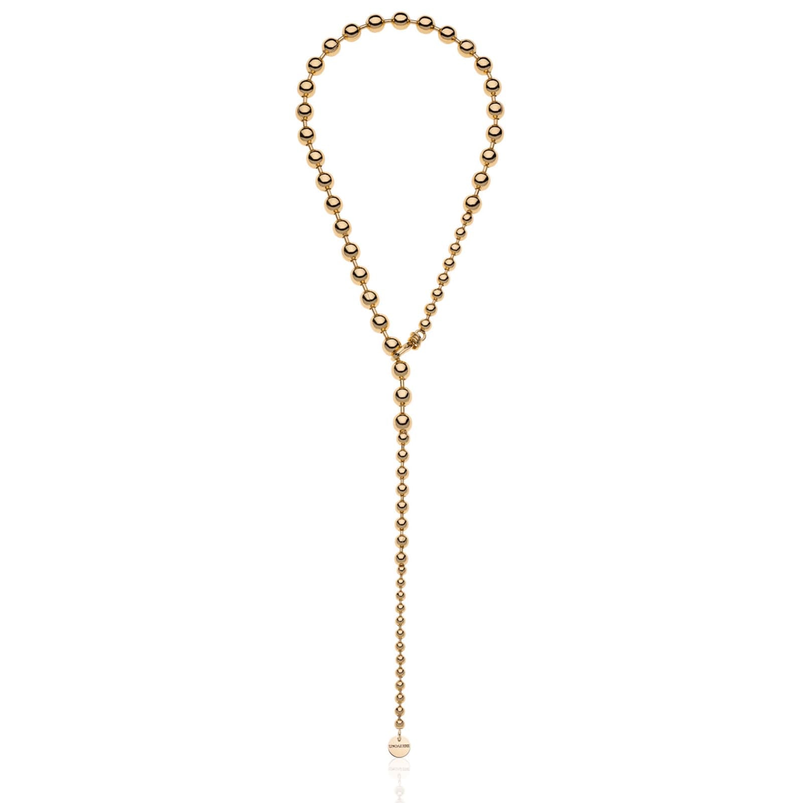 Collana Donna Unoaerre Bronzo Lucido Dorato Catena Pallini Lisci Lunga 520653
