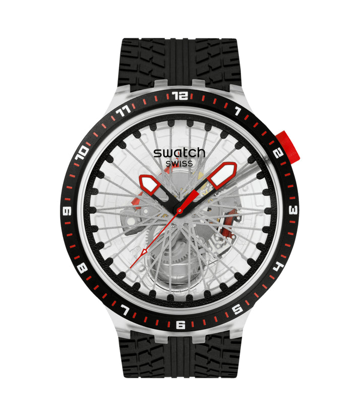 Orologio Unisex Swatch THE PILGRIM Big Bold Nero Scheletrato SB05K103