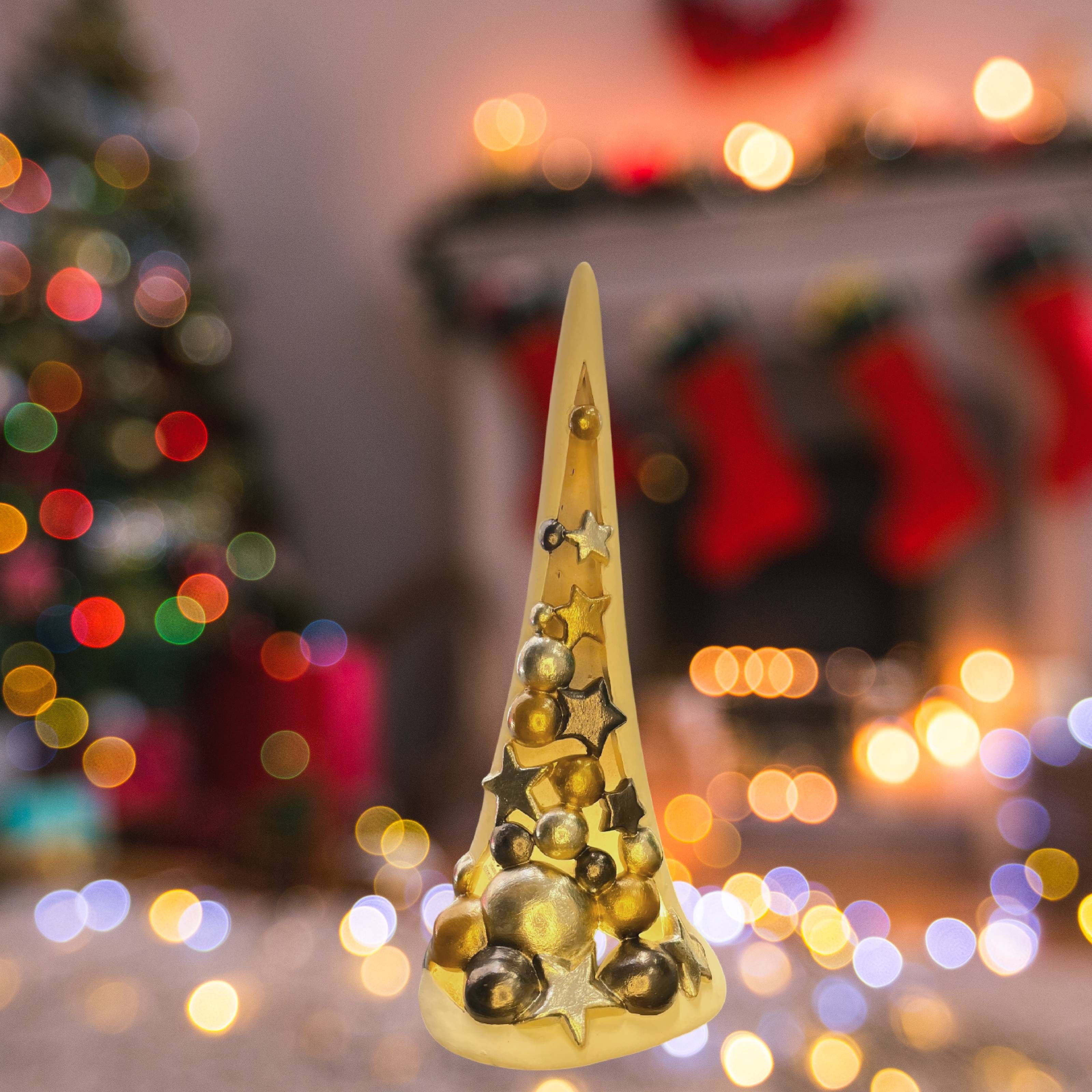 Albero Di Natale Con Sfere Ceramex 33 cm Ecrù 4730.3