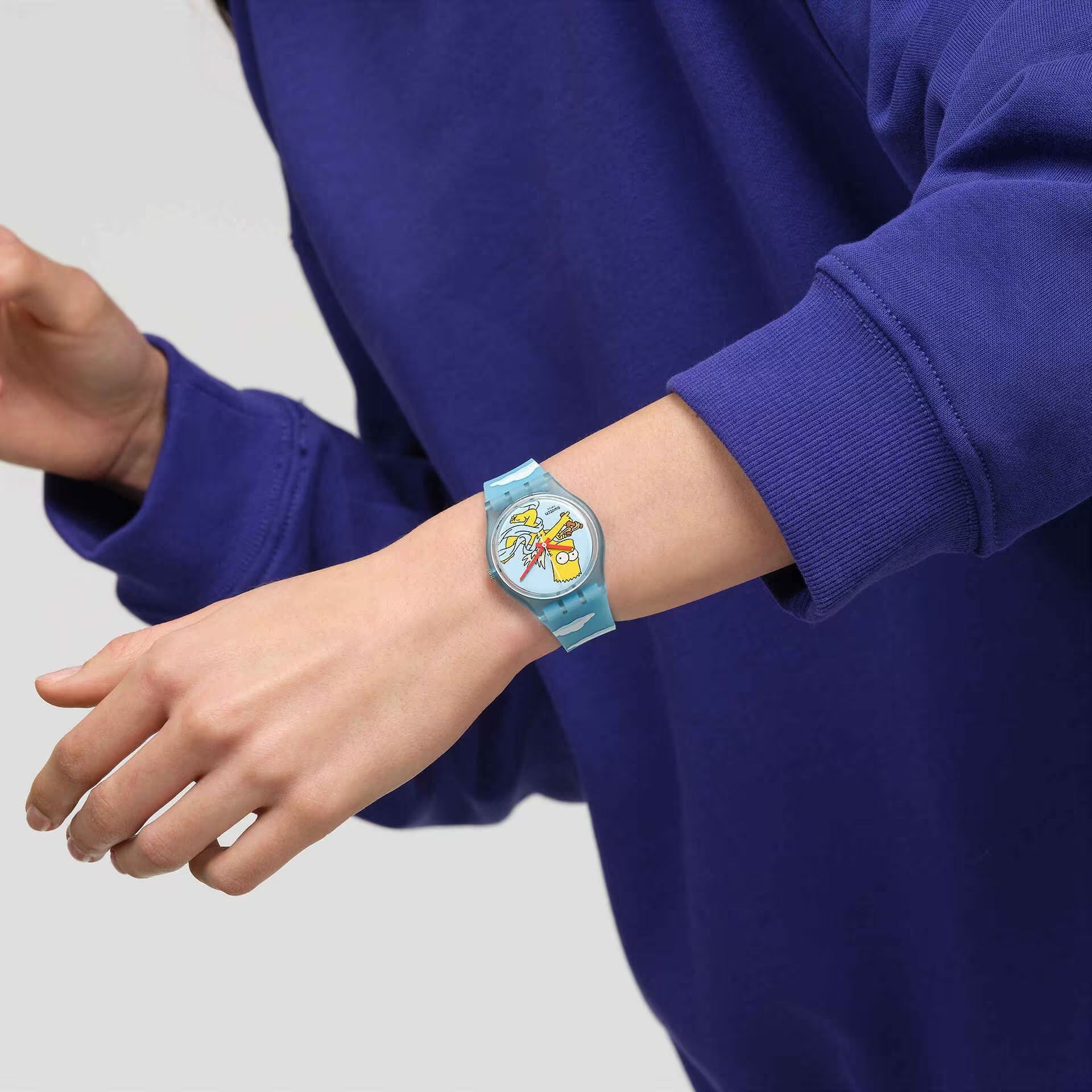 Orologio Unisex Swatch Angel Bart San Valentino Quarzo Azzurro SO28Z115