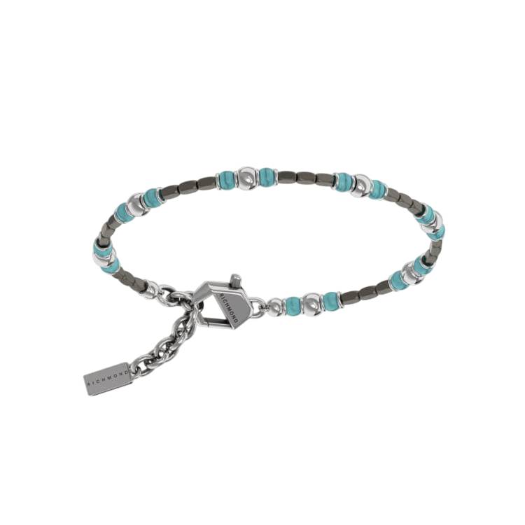 Bracciale Uomo John Richmond Titanio Brillante Ematite Turchese JRTB08