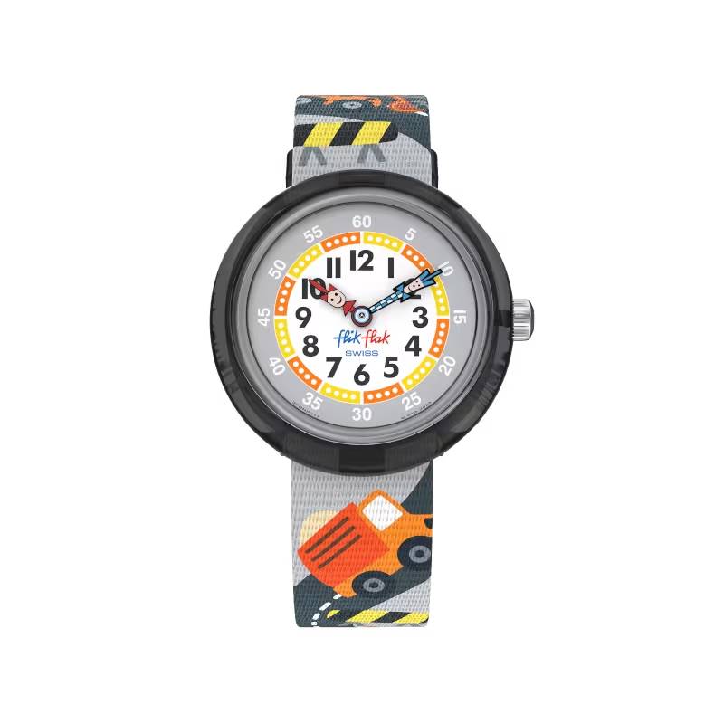 Orologio Bambino Swatch Flik Flak Build It Up Quarzo Grigio Multicolore ZFBNP217