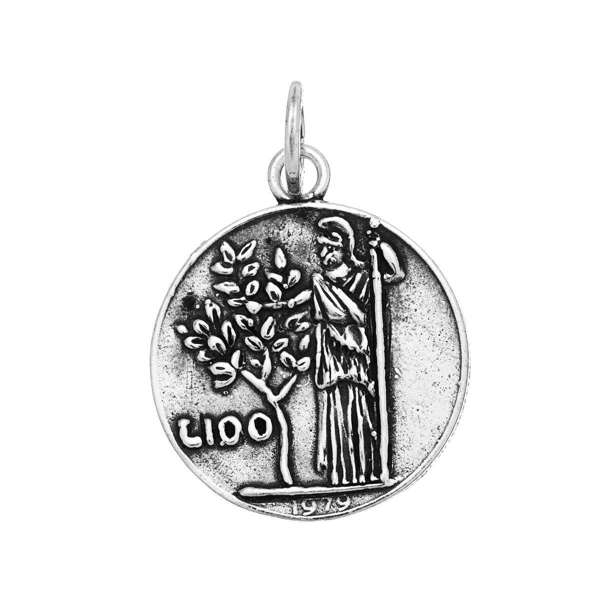 Charm Unisex Giovanni Raspini Argento 925 Moneta 100 Lire Realizzato A Mano 09460