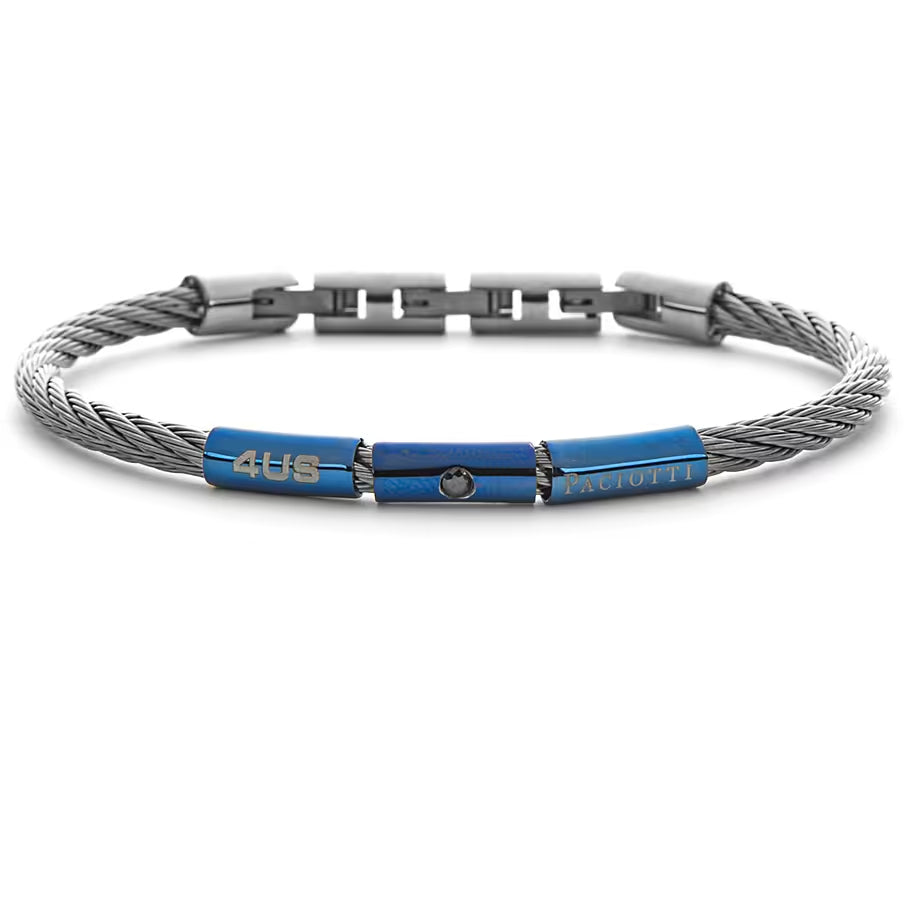 Bracciale Uomo 4US Cesare Paciotti Acciaio Intrecciato Rigido Cilindro 4UBR6003