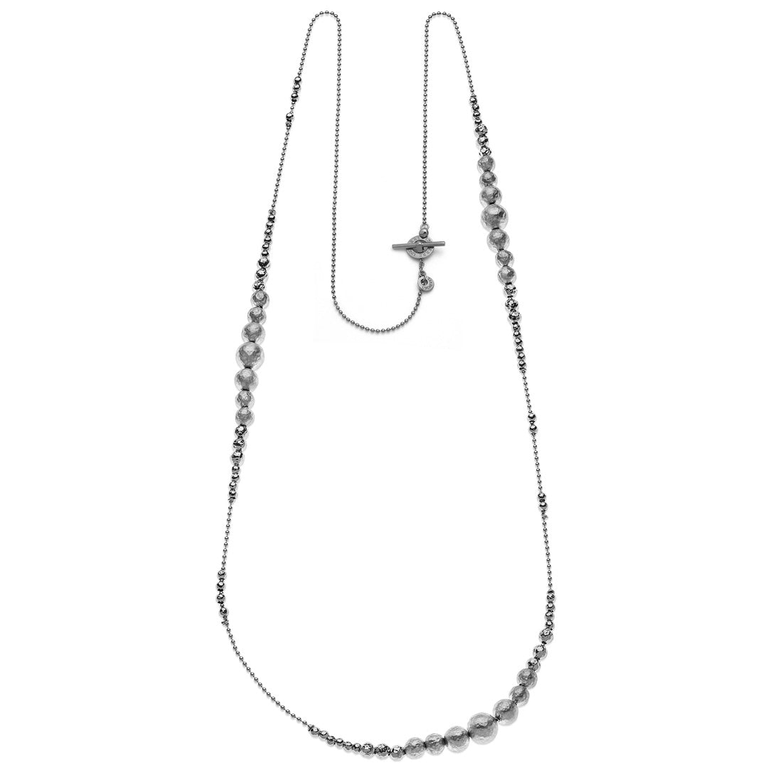 Collana Donna Unoaerre Argento Bianco Catena Biglie Decrescenti Martellate 509136