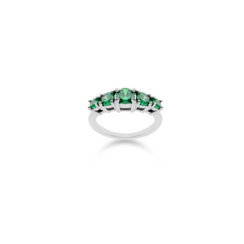 Anello Donna Liu Jo Veretta Decrescente Acciaio Zirconi Verdi LJ2432M12CV