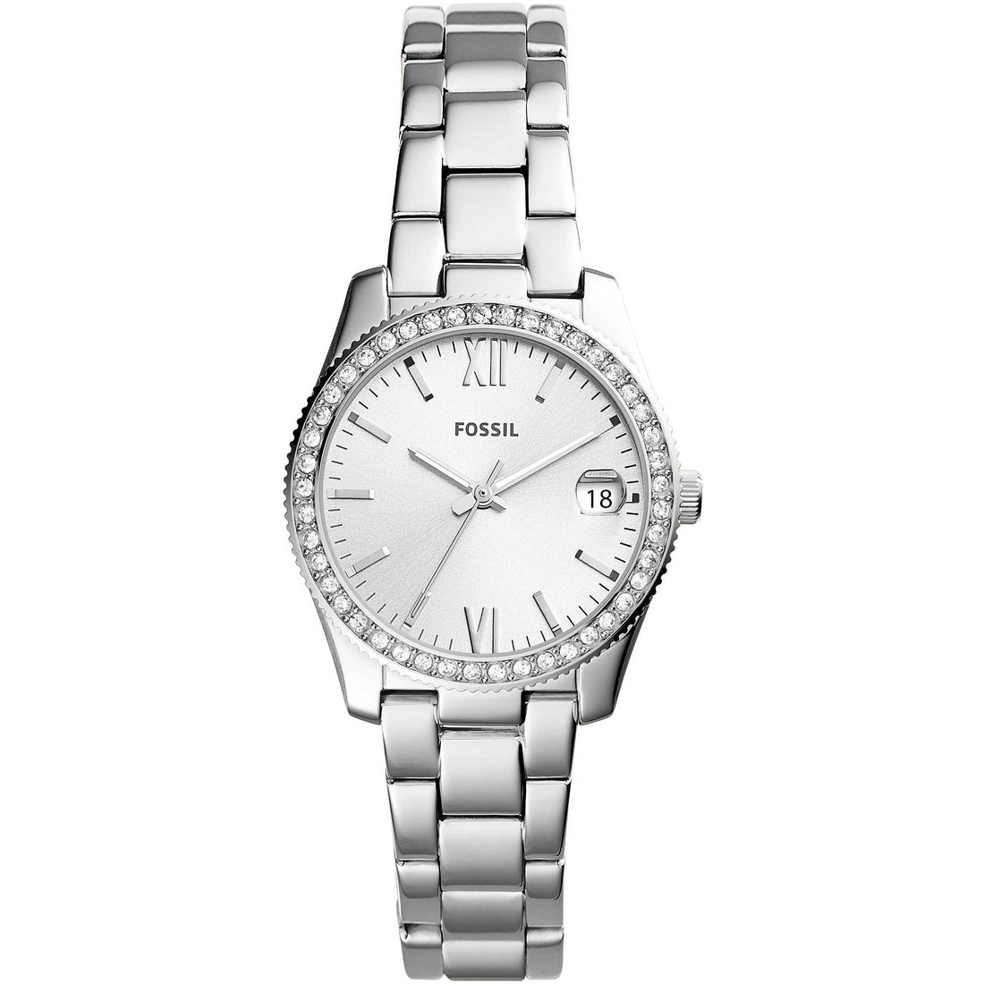 Orologio Donna Fossil Solo Tempo Con Ghiera Zirconata Sarlette ES4317