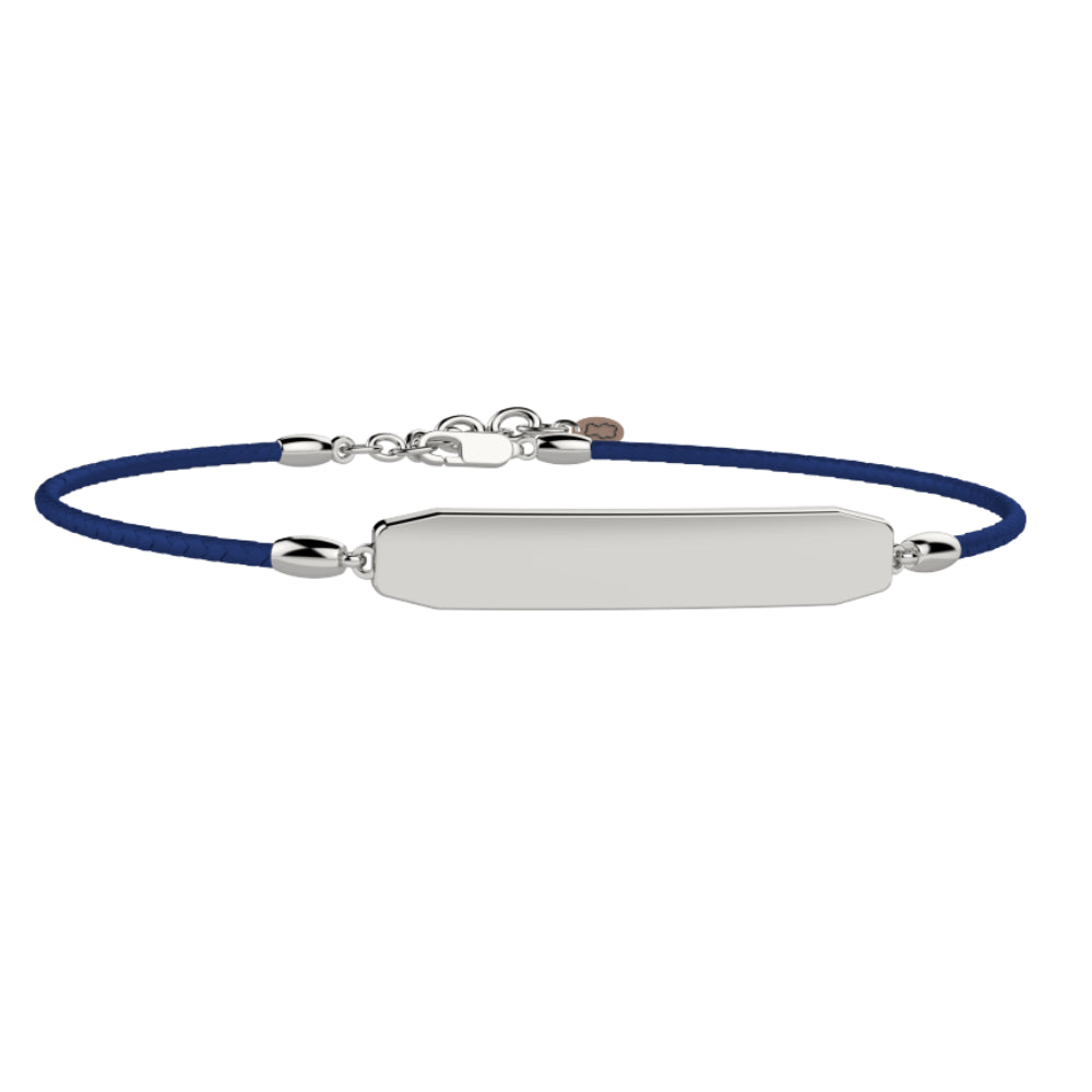 Bracciale Uomo Nanan Incidibile Simil Pelle Blu Argento 925 PNAN0004