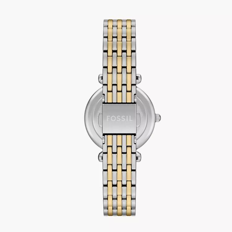 Orologio Donna Fossil Carlie Mini Tre Sfere Acciaio Bicolore Verde Quarzo Solo Tempo ES5439