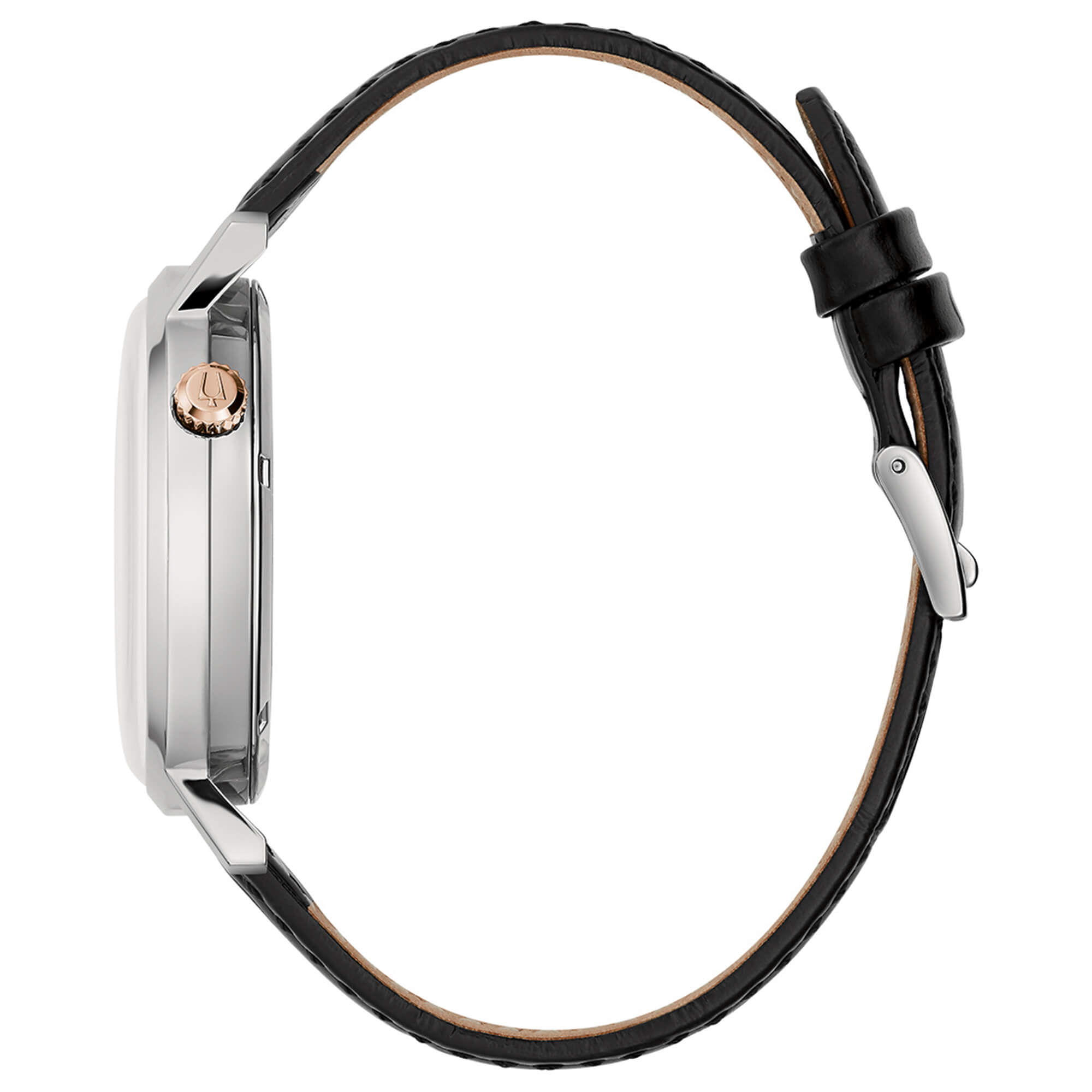 Orologio Uomo Bulova Automatico Aerojet Pelle Nera Acciaio Open Heart 98A289