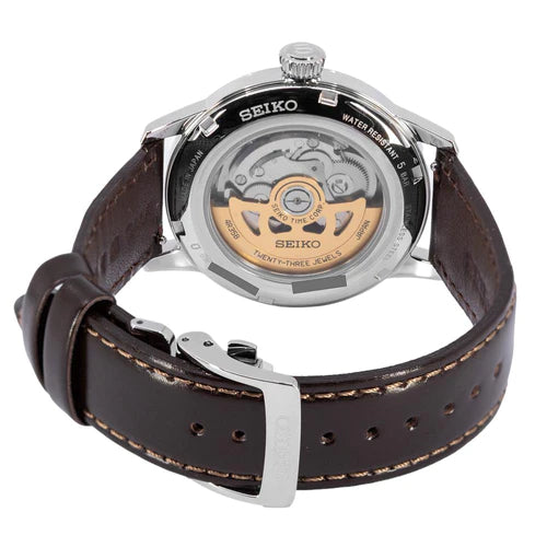 Orologio Uomo Seiko Automatico Pelle Marrone Cocktail Time The Green SRPD37J1