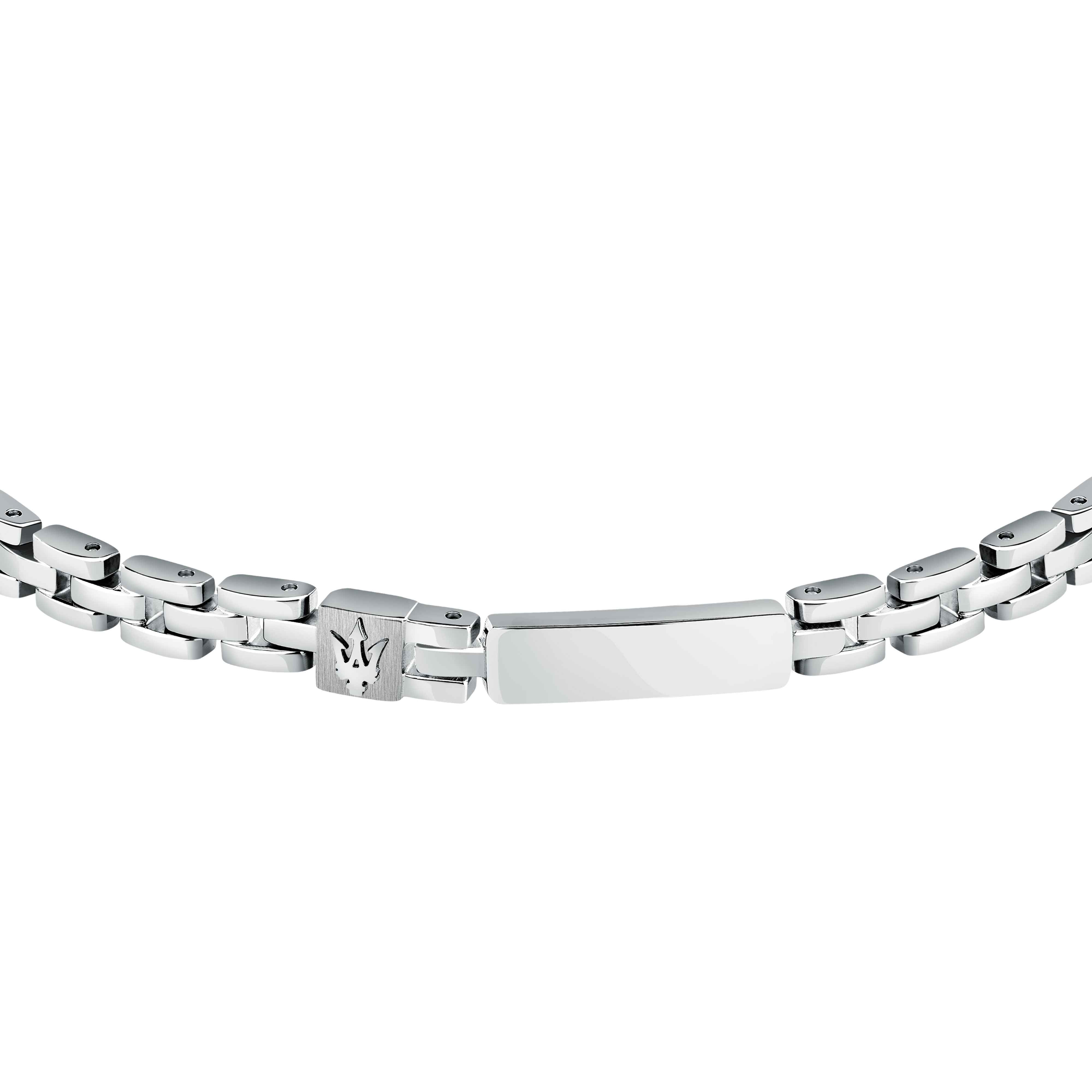 Bracciale Uomo Maserati Acciaio Targhetta Personalizzabile Logo Tridente JM324AVD57