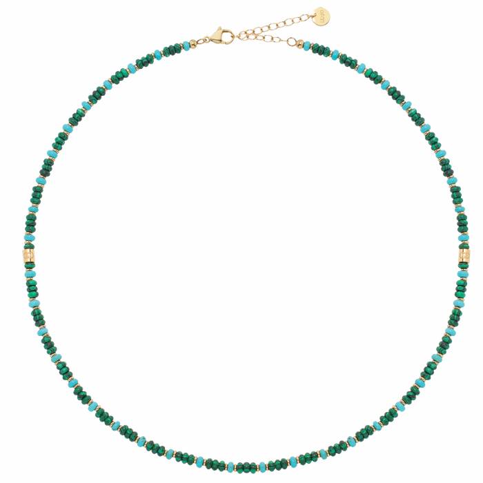 Collana Uomo Liu Jo Girocollo Acciaio Biglie Verdi MLJ674