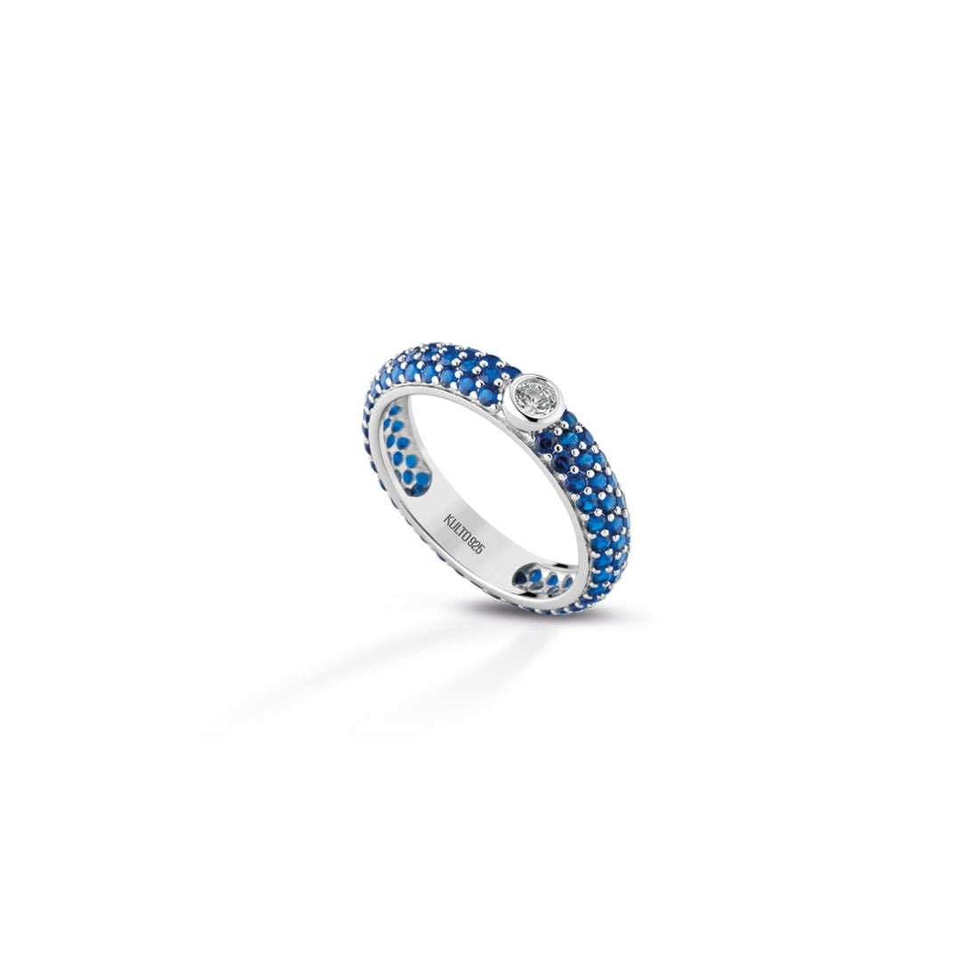 Anello Donna Kulto 925 Argento Pavè Zirconi Blu KR925-029-14