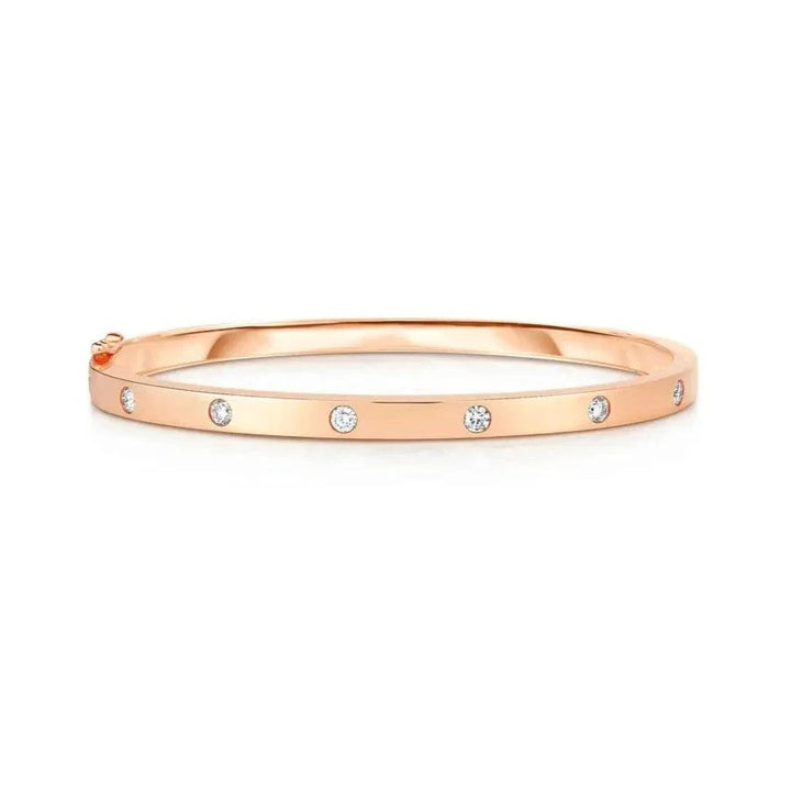 Bracciale Donna Liu Jo Acciaio Rosè Rigido Zirconi Bianchi Manetta LJ2459