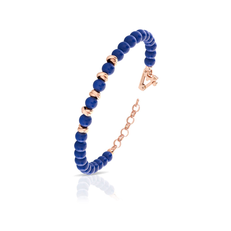 Bracciale Uomo Arkano In Argento 925 Rosé Con Lapis Nickel Free ABRL
