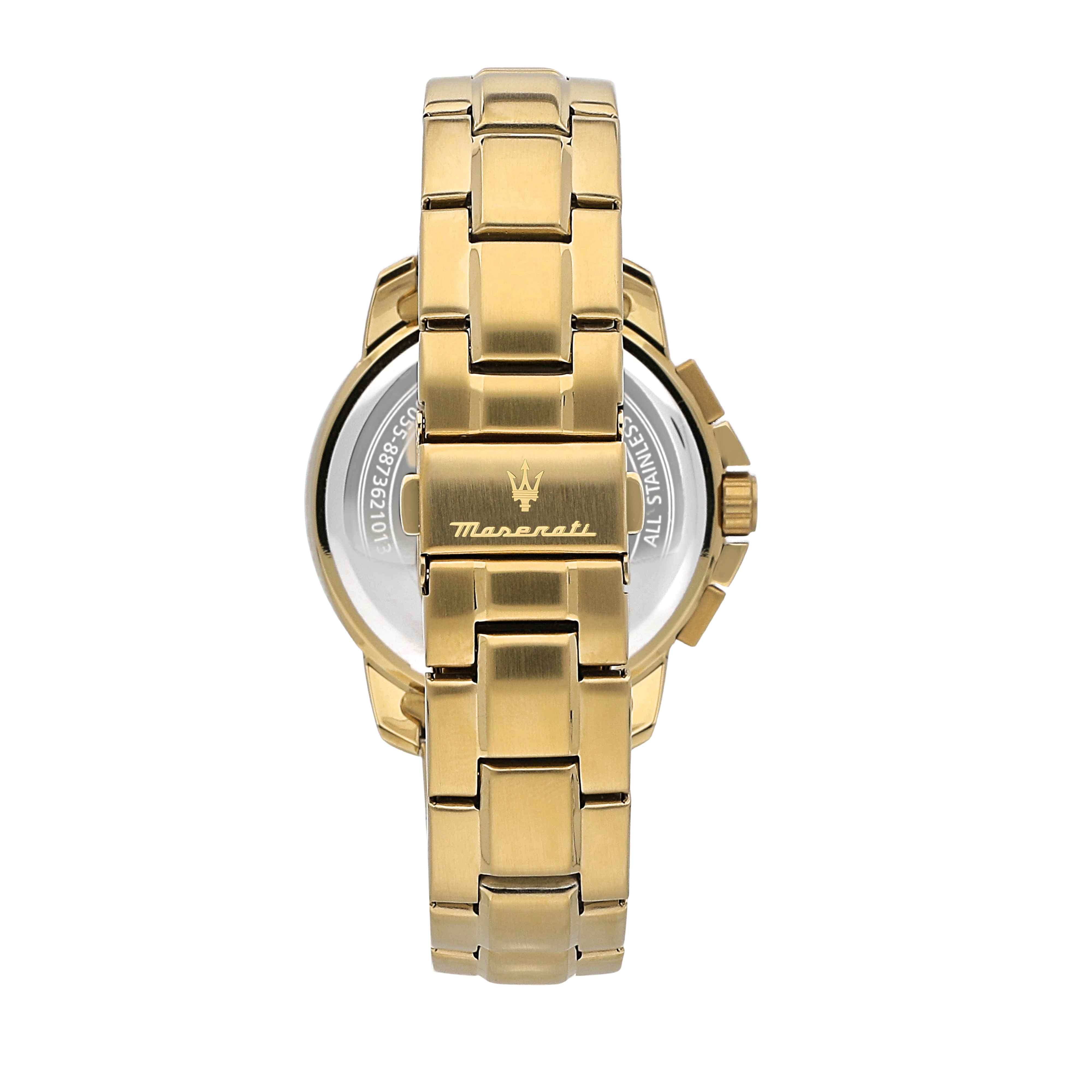 Orologio Uomo Maserati Acciaio Dorato Quarzo Cronografo Data Nero R8873621013