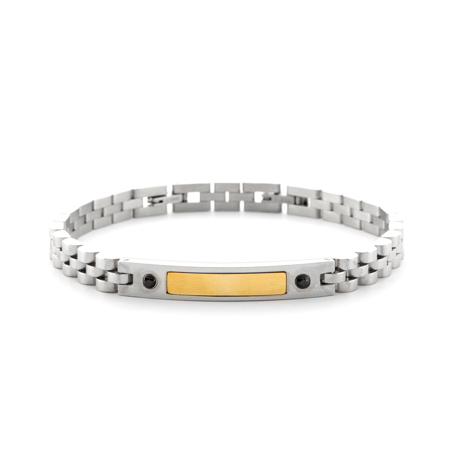 Bracciale Uomo 4US Cesare Paciotti Acciaio Dorato Targhetta Semirigida 4UBR6176