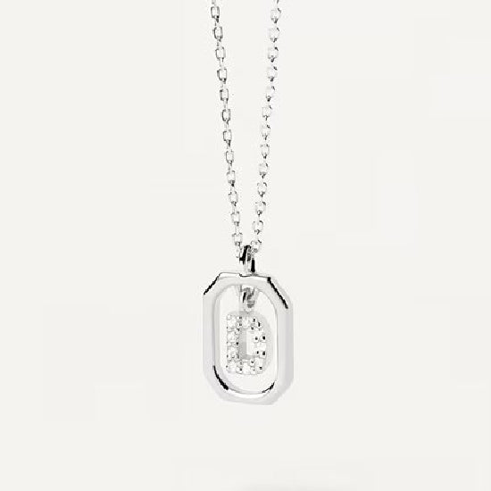 Collana Donna PDPaola Argento 925 Bianco Mini Iniziale D Zirconi CO02-515-U