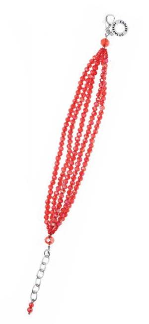 Bracciale Donna Ottaviani Cristalli Multifilo Rosso 501259B