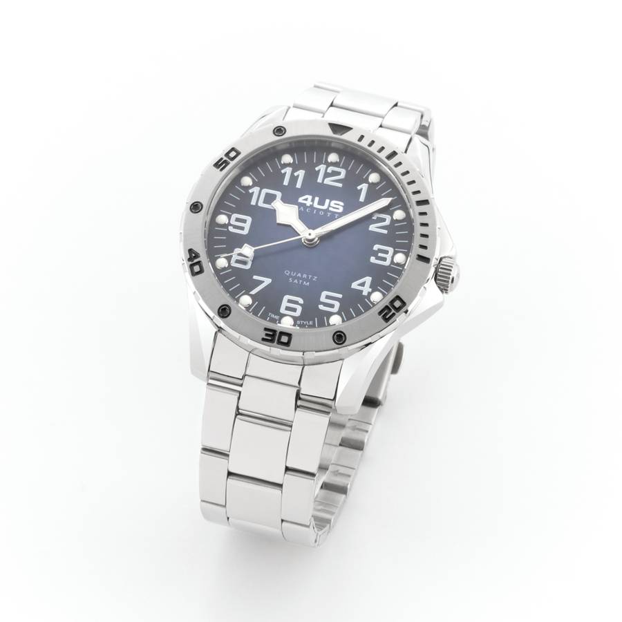 Orologio Uomo 4US Cesare Paciotti Acciaio Quarzo Solo Tempo Blu Numeri T4LS399