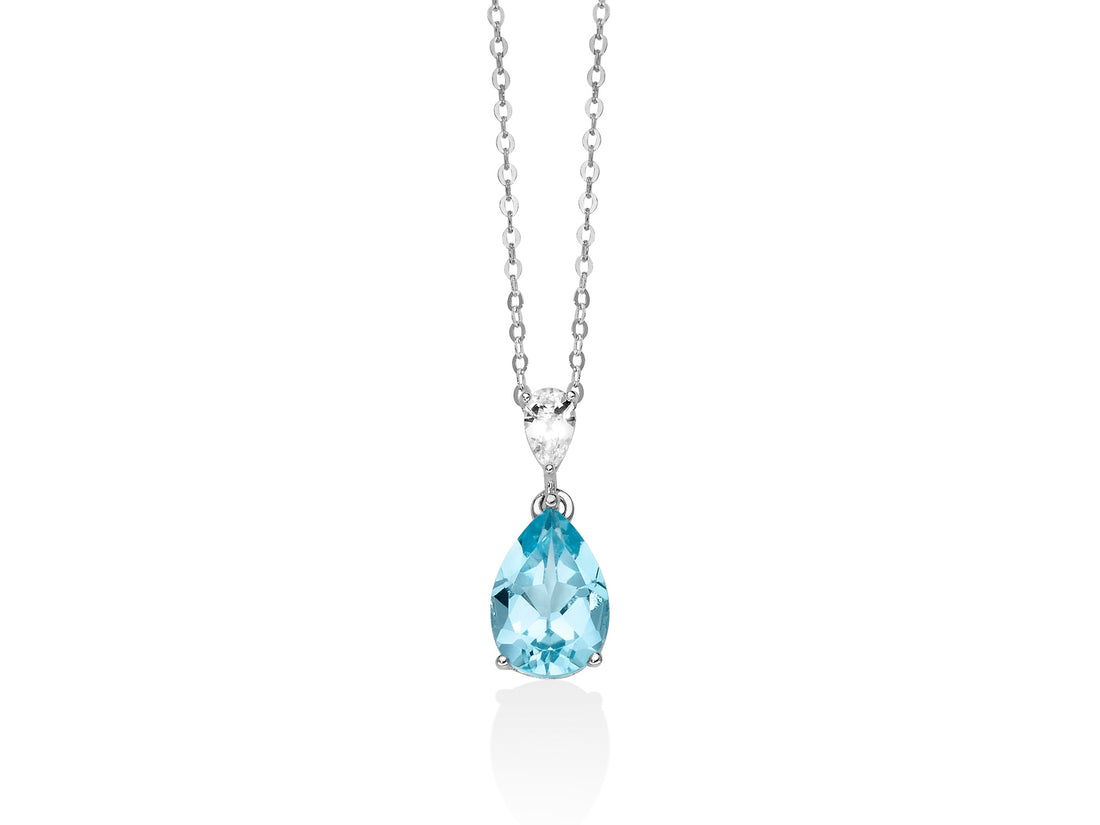 Collana Donna Miluna Girocollo ORO 750 con acquamarina e diamanti