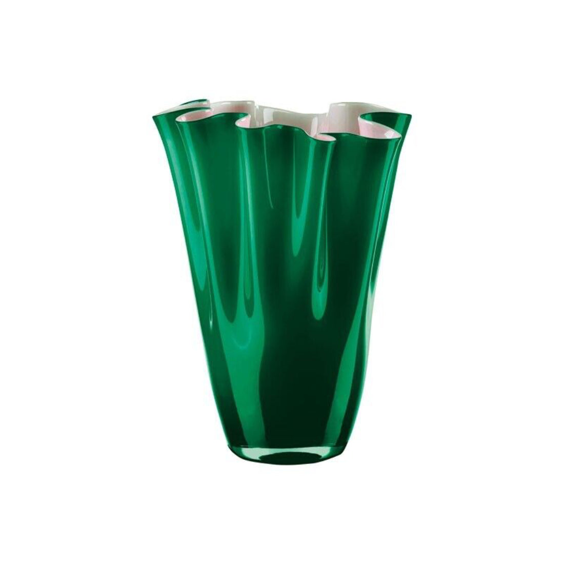 Vaso cristallo Onlylux wave VERDE BOSCO 40cm OL02498
