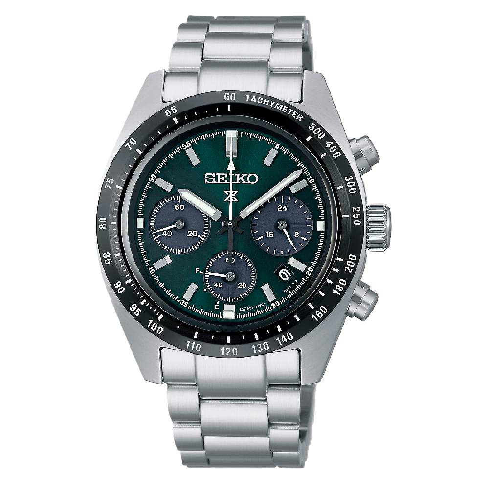 Orologio Uomo Seiko Montre Prospex Speedtimer Carica Solare Verde Nero SSC933P1