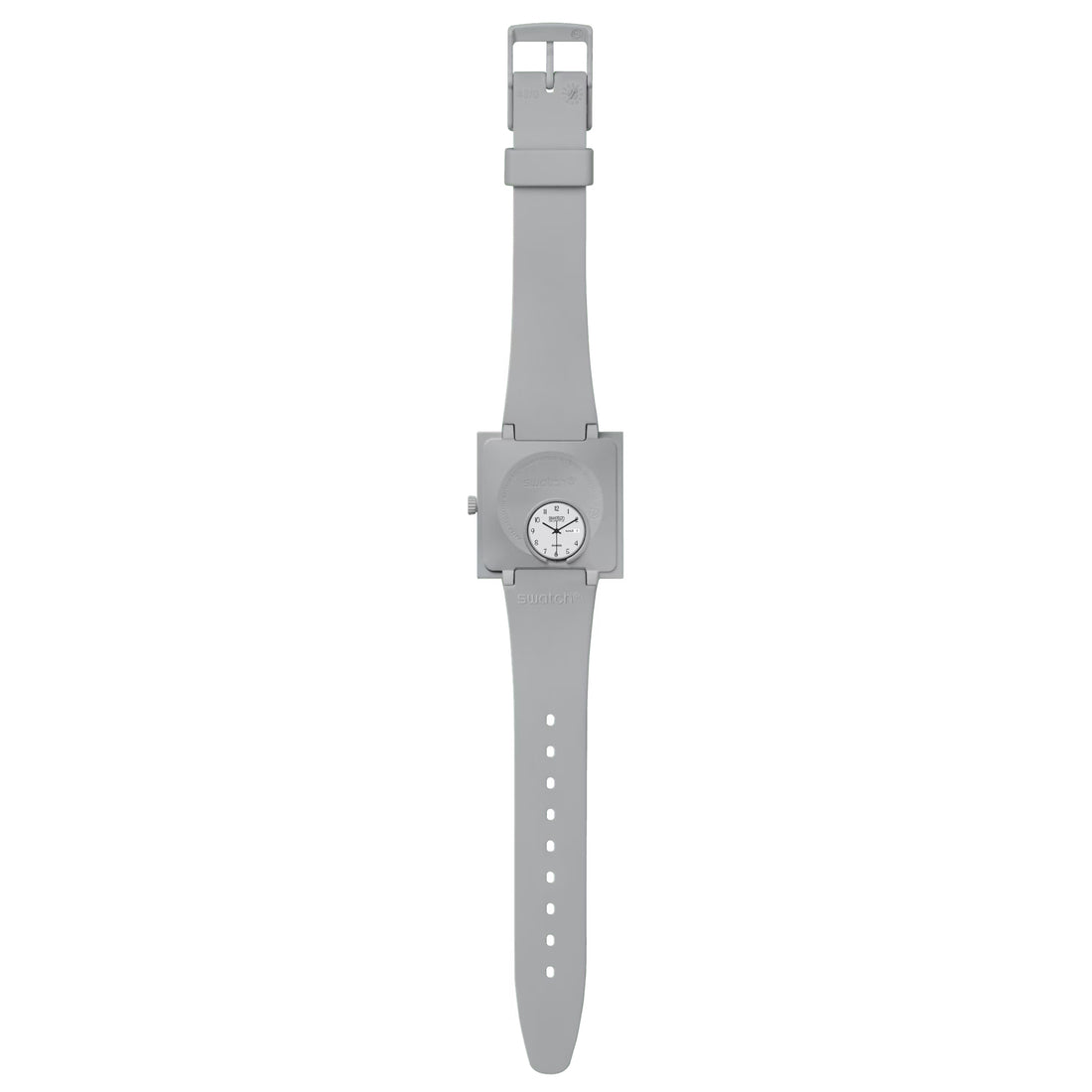 Orologio Unisex Swatch What IF Cassa Quadrata Grigio Quarzo Doppia Data SO34M700
