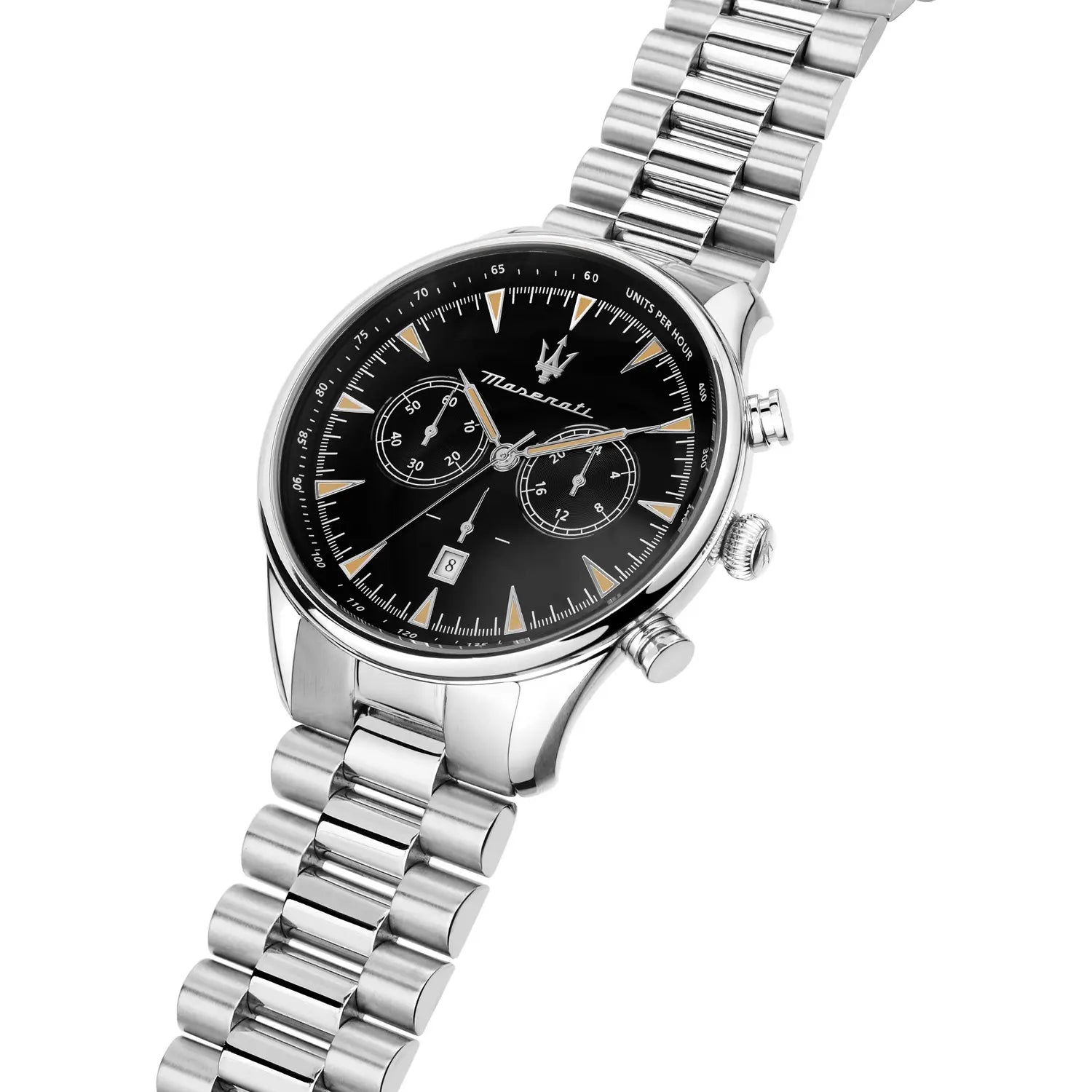 Orologio Uomo Maserati Cronografo Acciaio Quadrante Nero Vetro Minerale R8873646004