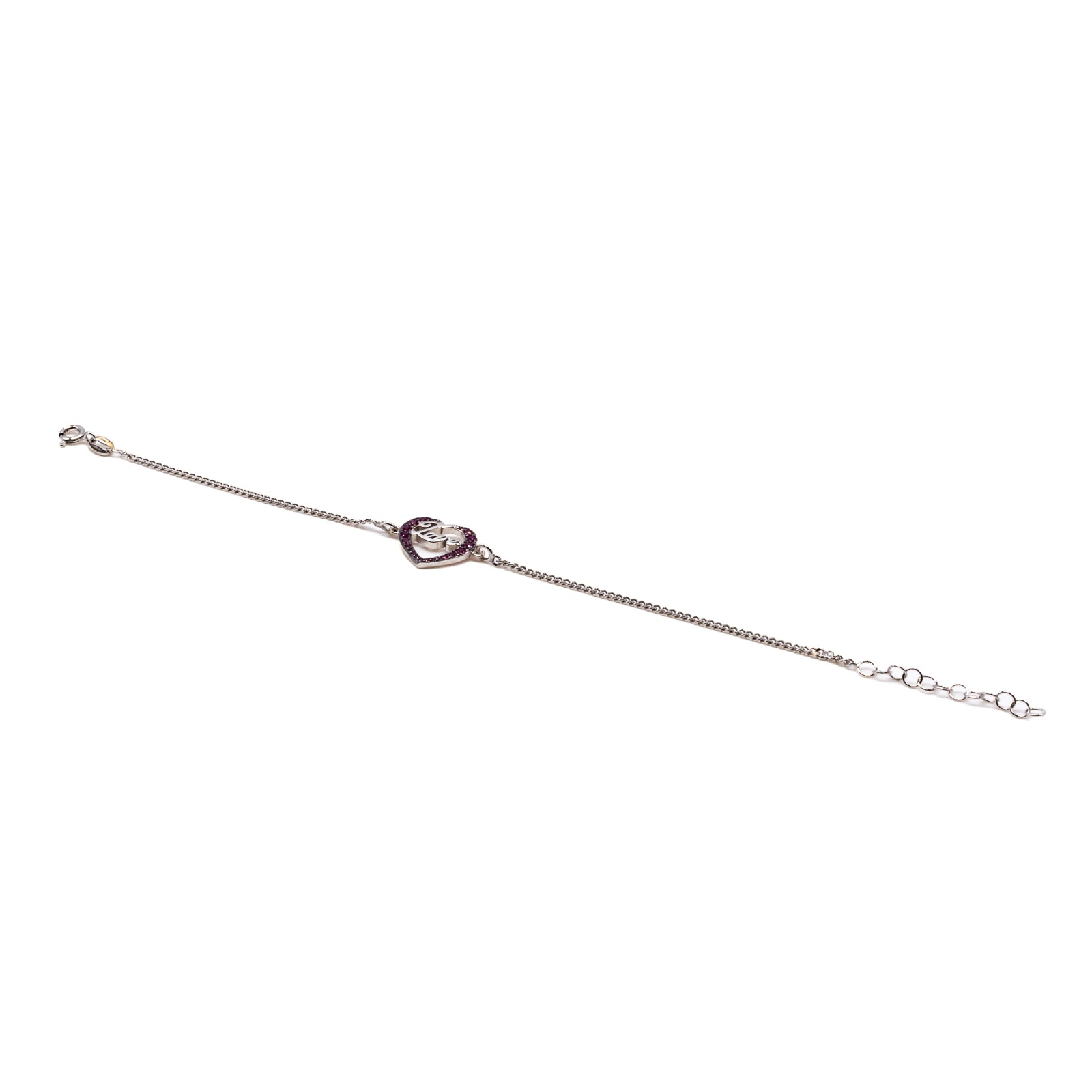 Bracciale Donna Re Mida Argento 925 Cuore Zirconi Rossi B011