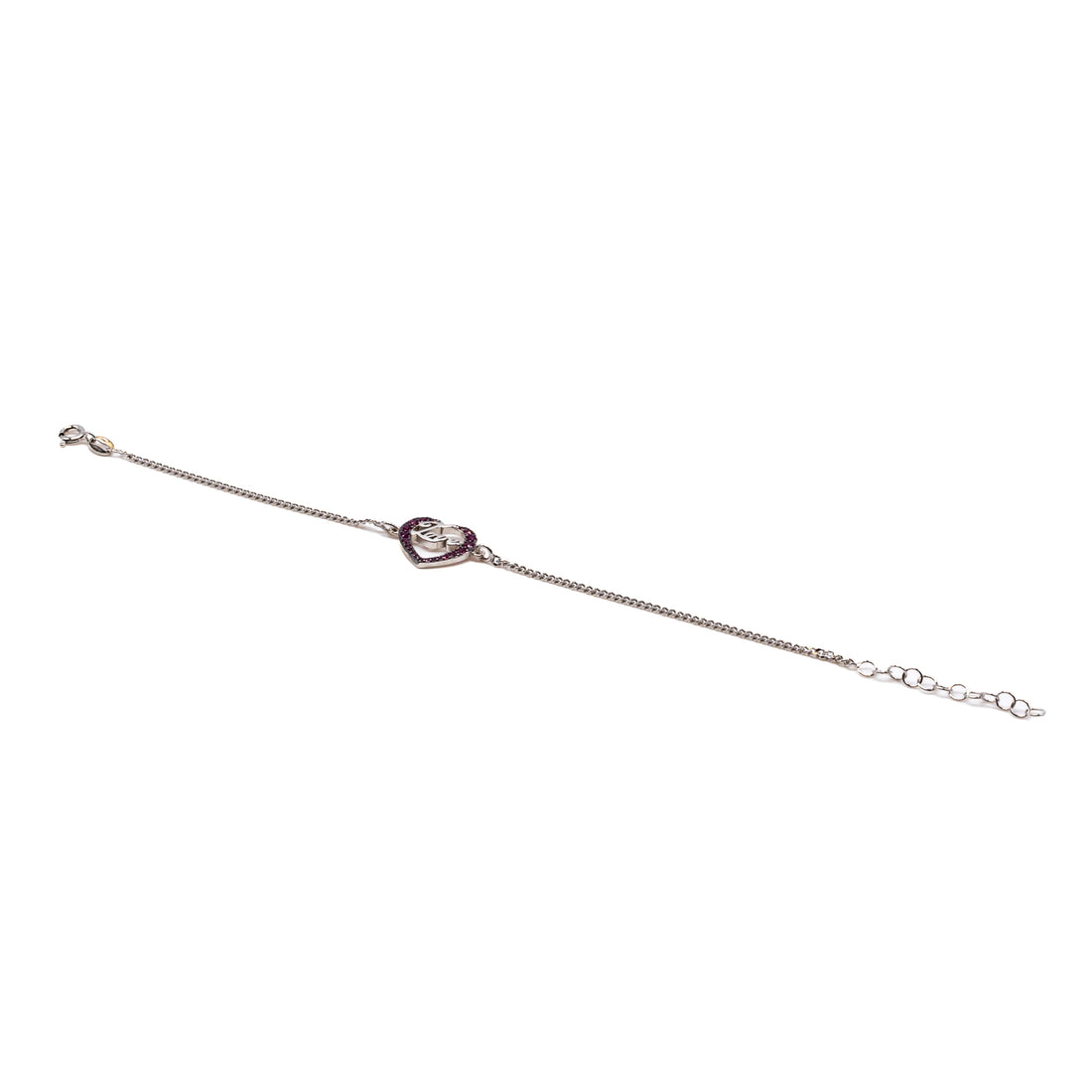 Bracciale Donna Re Mida Argento 925 Cuore Zirconi Rossi B011