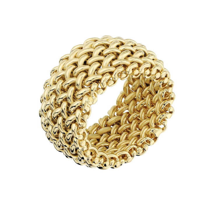 Anello Donna Etrusca Bronzo Dorato Fascia Chicco Di Riso WSET01013.YG-18