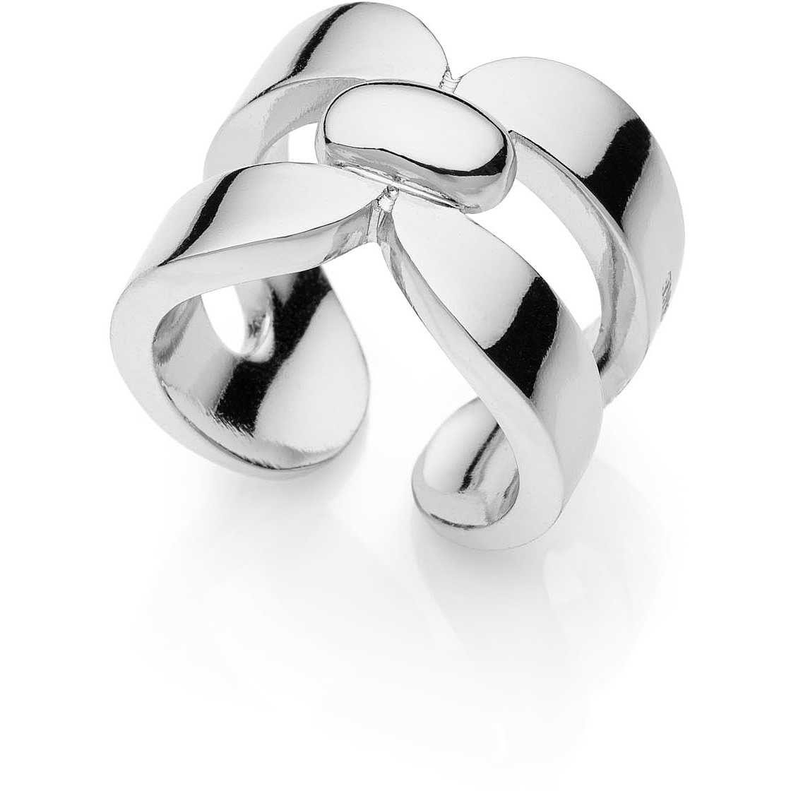 Anello Donna Unoaerre Regolabile Bronzo Fascia Argentato 520659