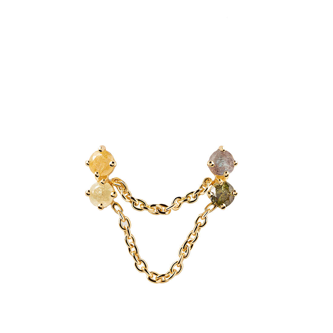 Orecchini Donna PDPaola Argento Dorato 925 Zirconi Colorati AR01-601-U