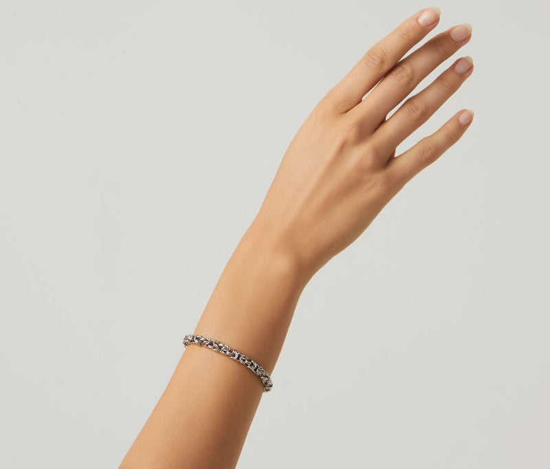 Bracciale Donna Giovanni Raspini Argento 925 Catena Maglia Bizantina misura Media 10143